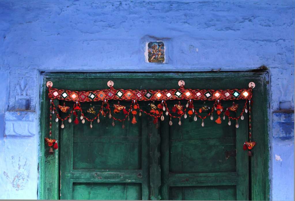 I dettagli delle case colorate di blu a Jodhpur in India - blog di viaggi