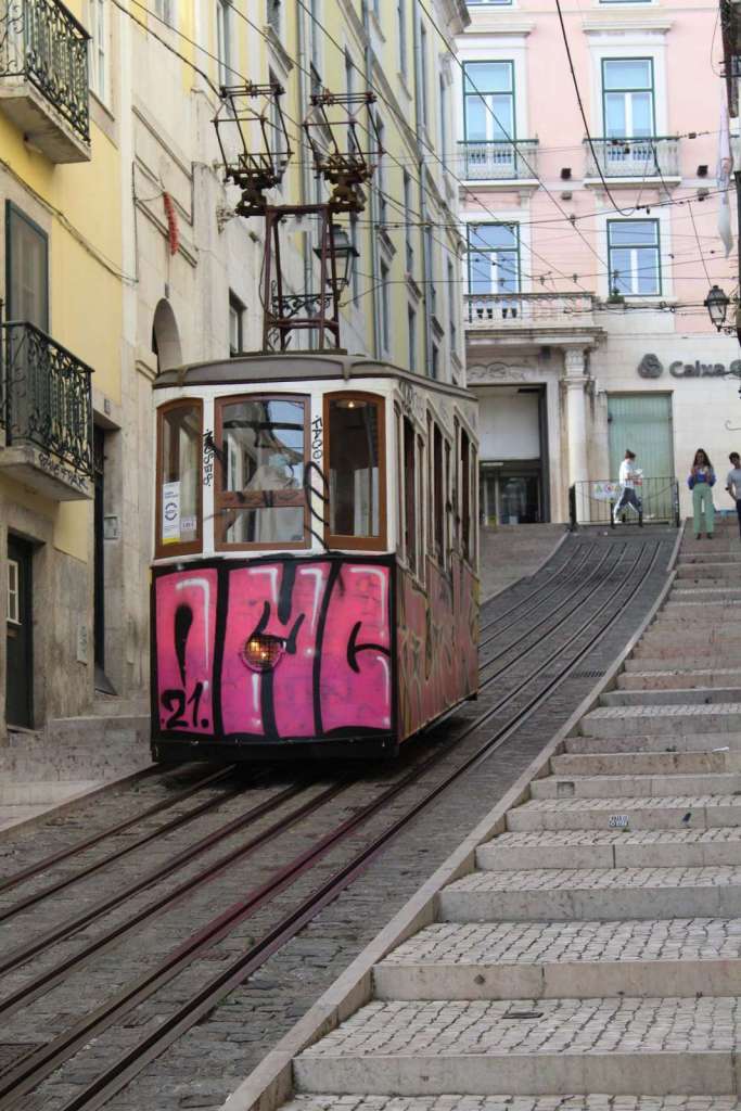 vedere il passaggio della funicolare a Lisbona - blog di viaggi