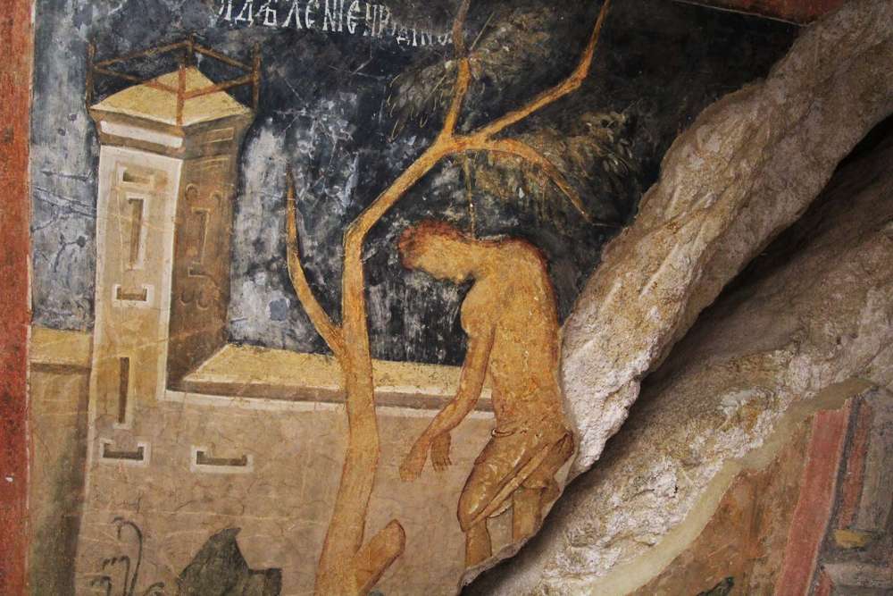 gli affreschi all'interno della chiesa rupestre di Ivanovo in Bulgaria - blog di viaggi