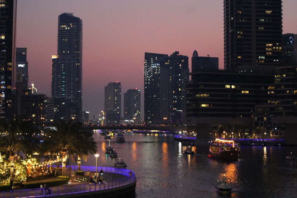 Dubai marina al tramonto - blog di viaggi